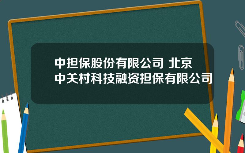 中担保股份有限公司 北京中关村科技融资担保有限公司